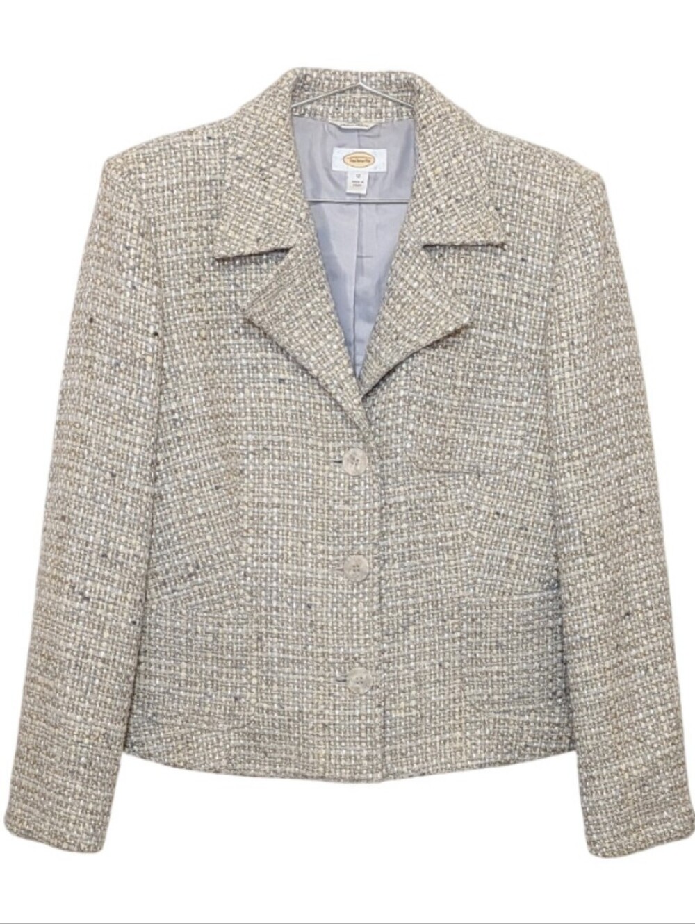 Vintage | Talbots | Tweed Button-Front Blazer | Jacket | Wool | Chic | Winter |